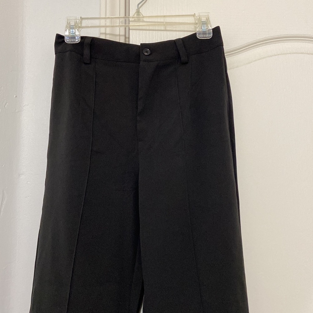 Shein Black Solid Button Fly Straight Leg Tailore… - image 4